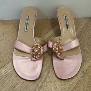 Manolo Blahnik Jeweled Crystal Sandals
